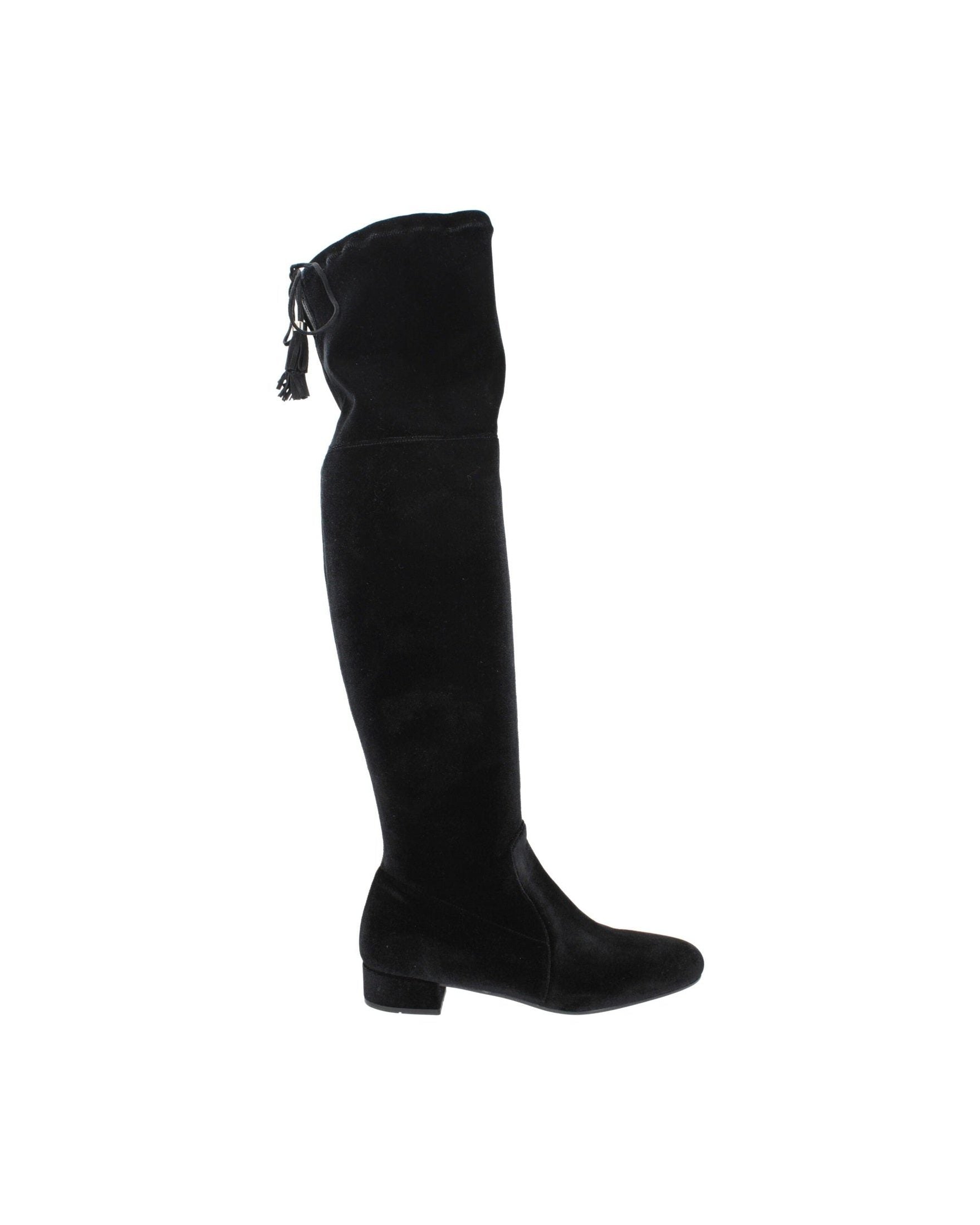 Prada Black Velvet Over-the-Knee Boots