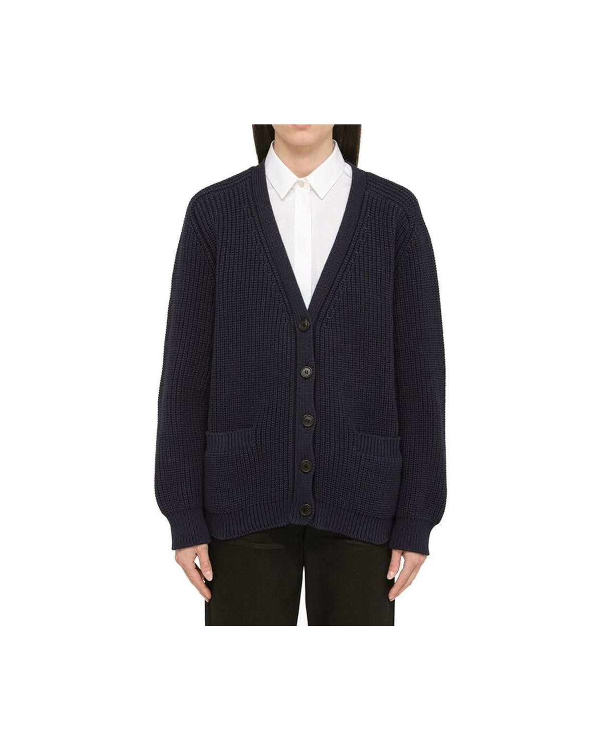 Prada Blue Cotton Cardigan 