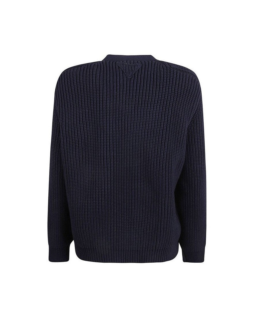Prada Blue Cotton Cardigan 