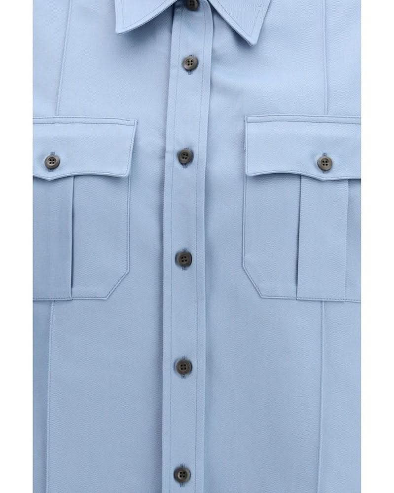 Prada Blue Cotton Shortsleeve Shirt 