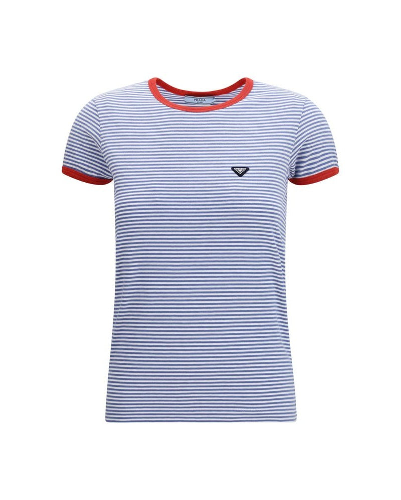 Prada Blue Cotton T-Shirt Glam Steals