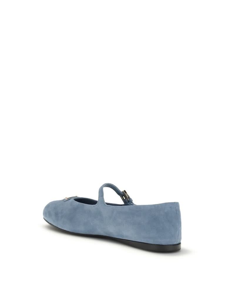 Prada Blue Goatskin Ballet Flats Glam Steals