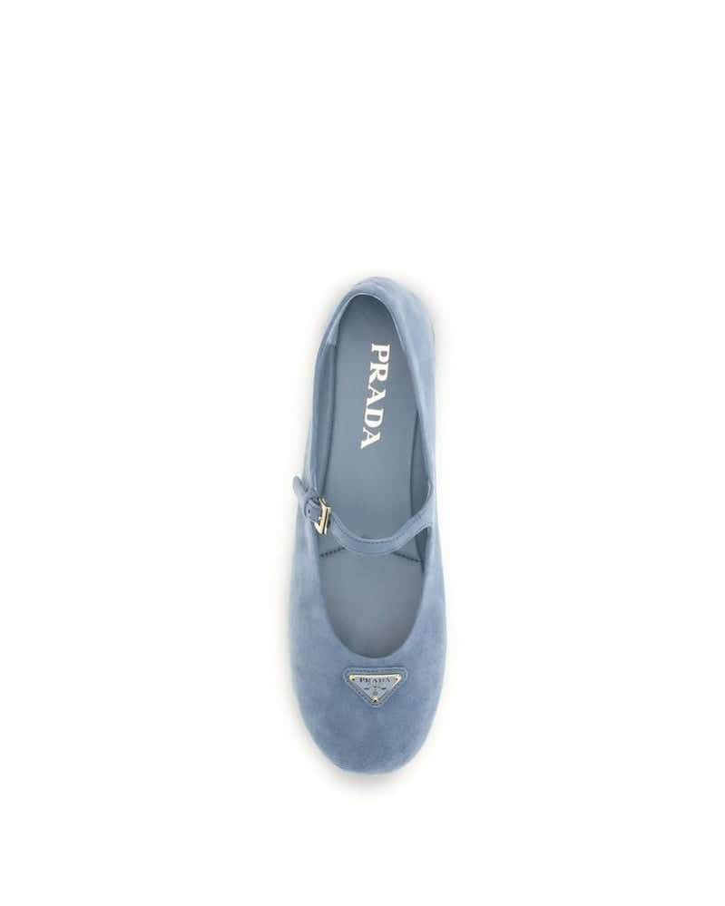 Prada Blue Goatskin Ballet Flats 