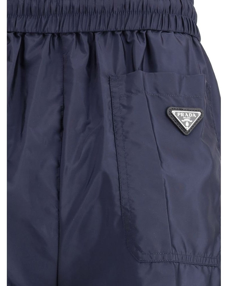 Prada Blue Recycled Polyamide Casual Pant Glam Steals