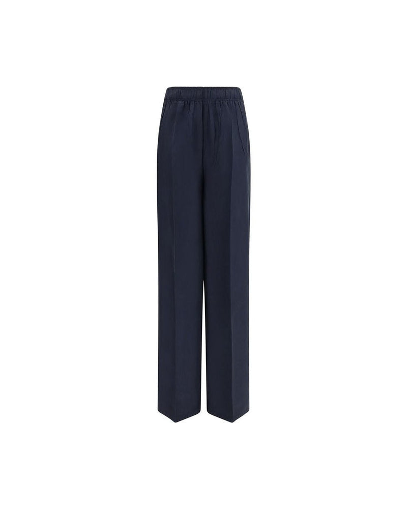 Prada Blue Silk Casual Pant Glam Steals
