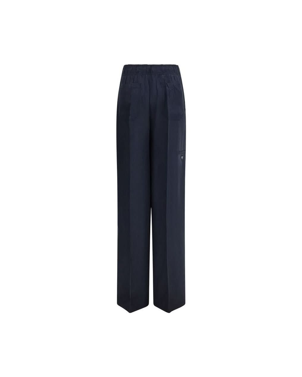 Prada Blue Silk Casual Pant 