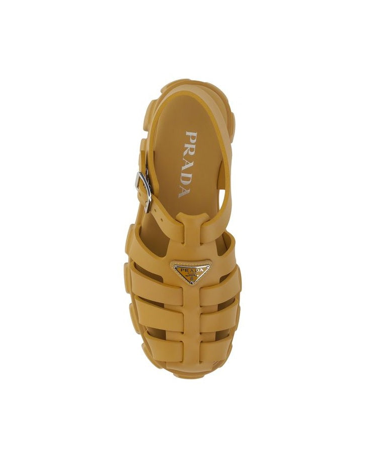 Prada Brown Acetate Platform Sandals 