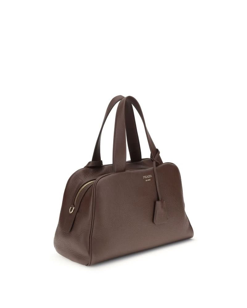 Prada Brown Calf Leather Bos Taurus Handbag Glam Steals