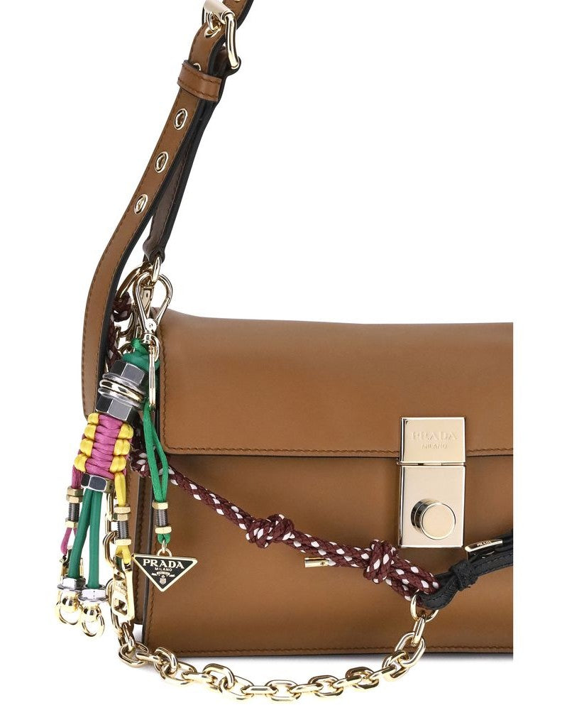 Prada Brown Calf Leather Bos Taurus Shoulder Bag Glam Steals