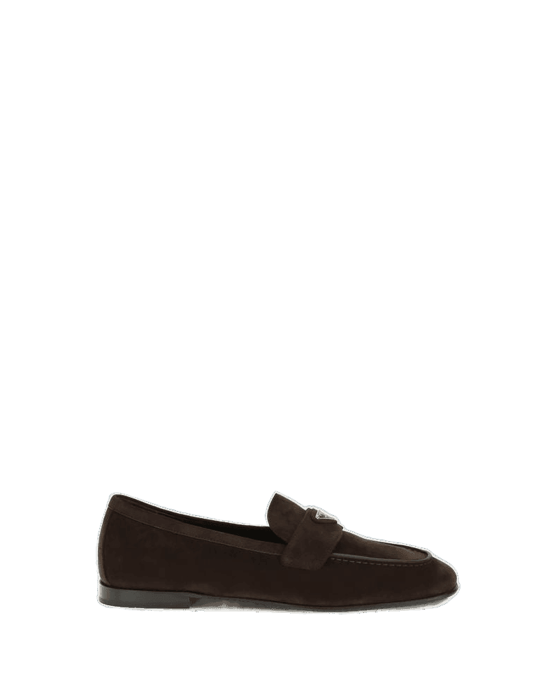 Prada Brown Calf Leather Bos Taurus Slip On Loafers Glam Steals