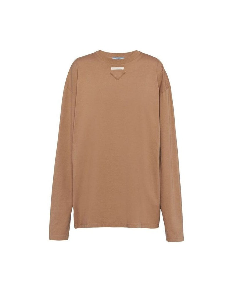 Prada Brown Cotton Long Sleeve T-shirt 