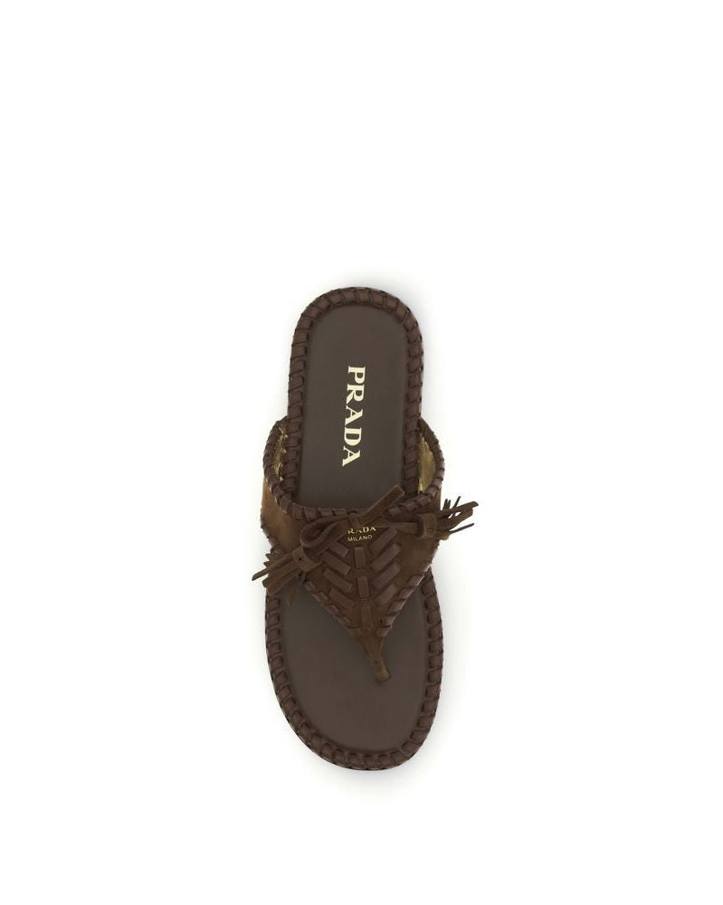 Prada Brown Flat Sandals Glam Steals