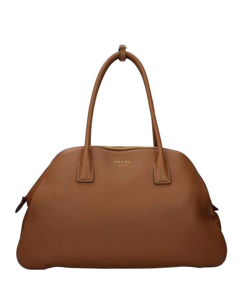 Prada Brown Leather Shoulder Bag 