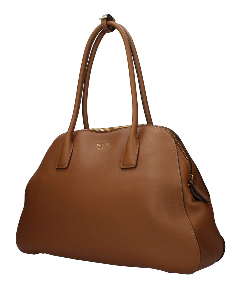 Prada Brown Leather Shoulder Bag 