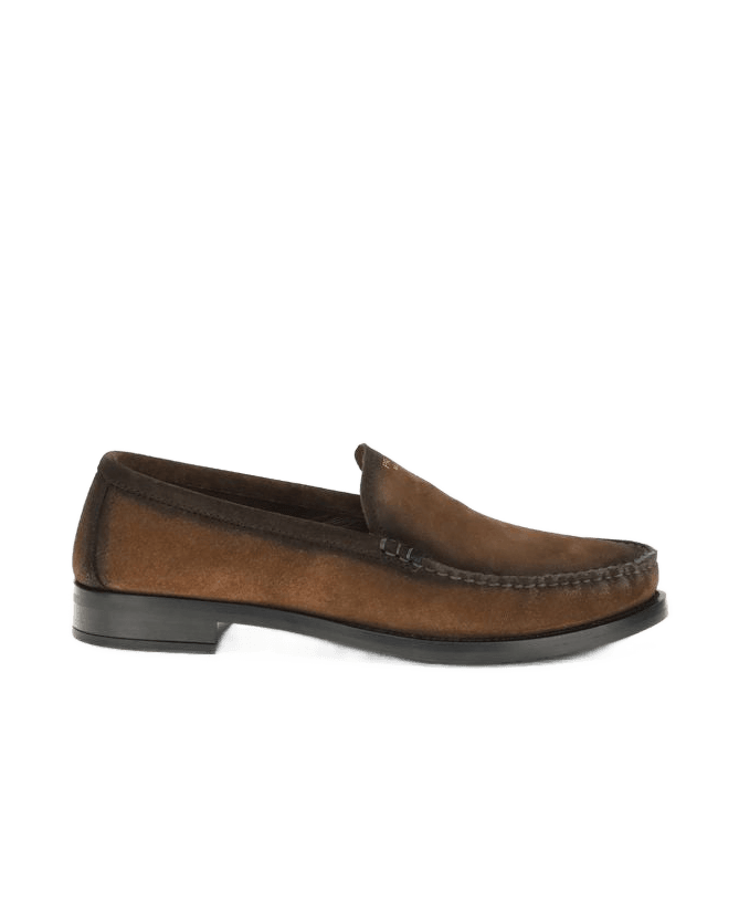 Prada Brown Leather Slip On Loafers Glam Steals