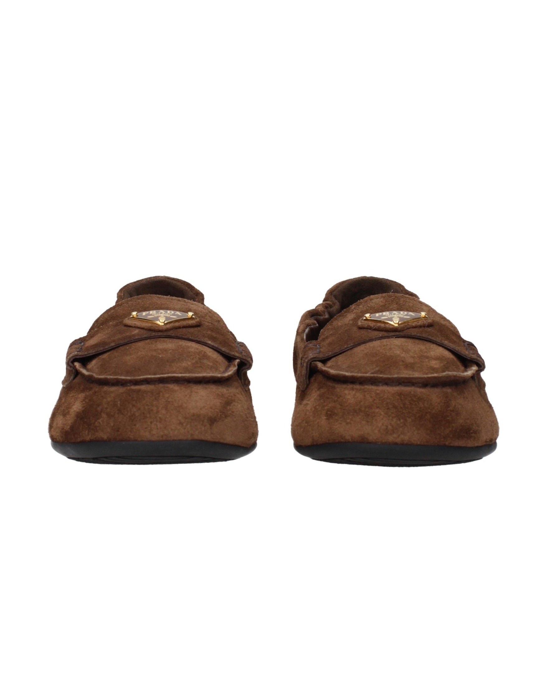 Prada Brown Leather Slip On Loafers Glam Steals
