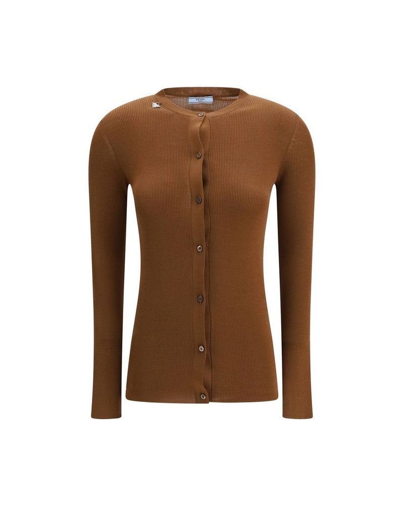 Prada Brown Wool Fleece Cardigan Glam Steals