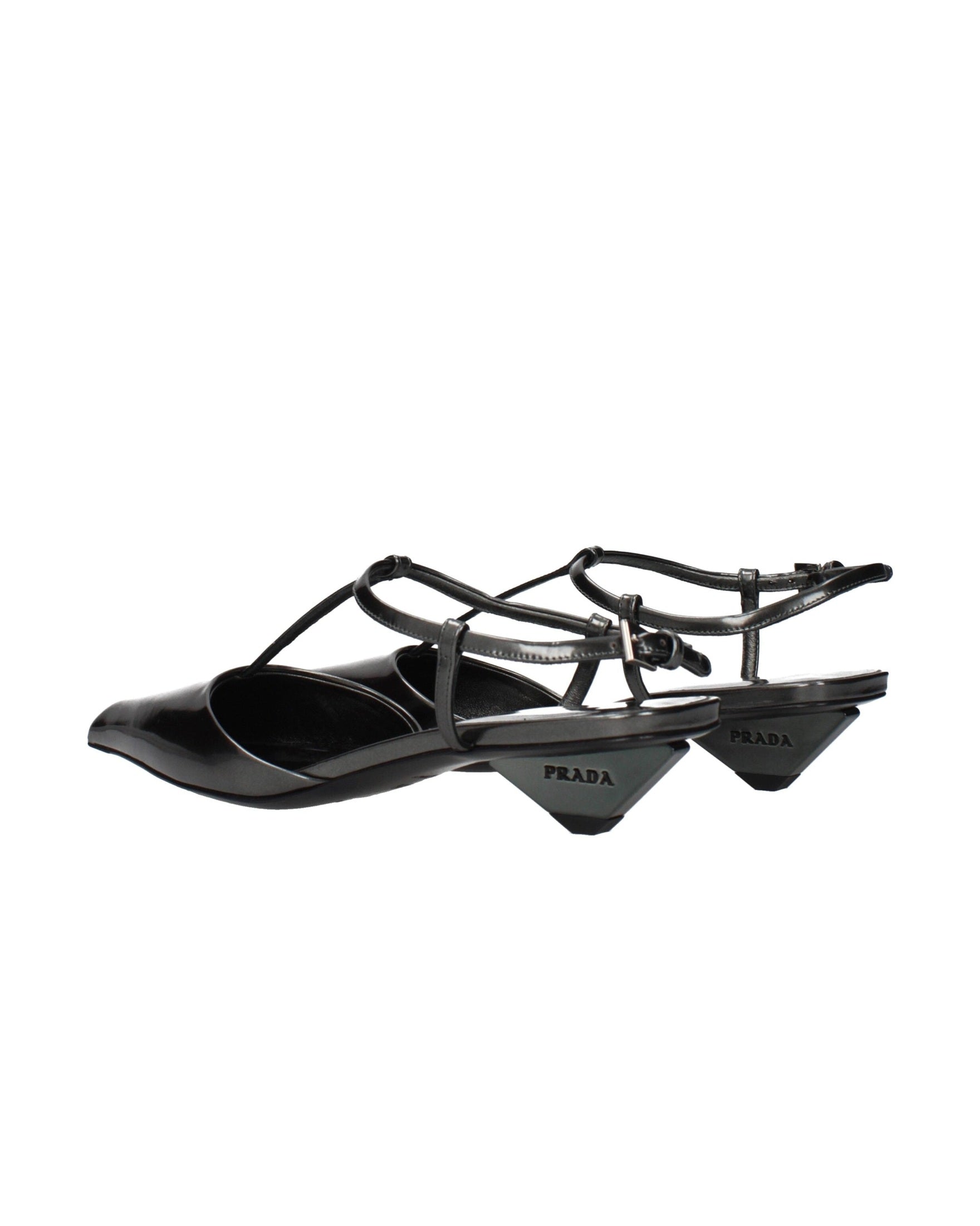 Prada Gray Leather Flat Sandals Glam Steals