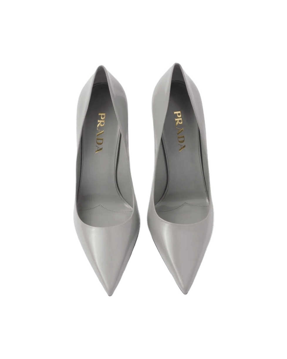 Prada Gray Leather High Heels Glam Steals