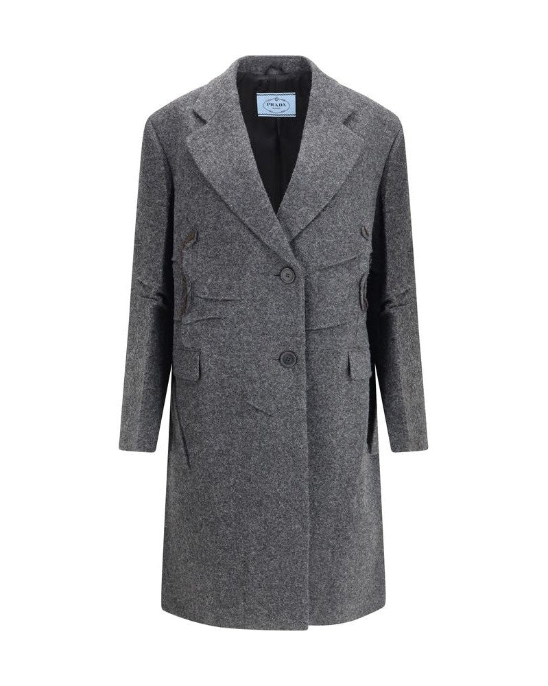 Prada Gray Wool Fleece Coat Glam Steals
