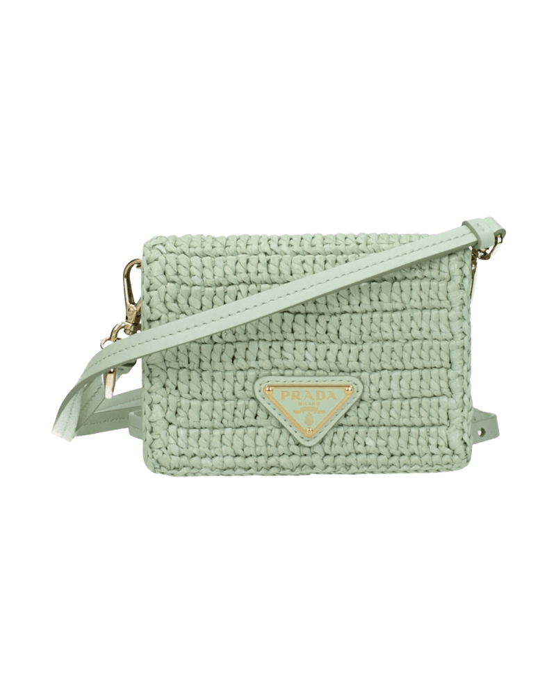 Prada Green Raffia Crossbody Bag Glam Steals