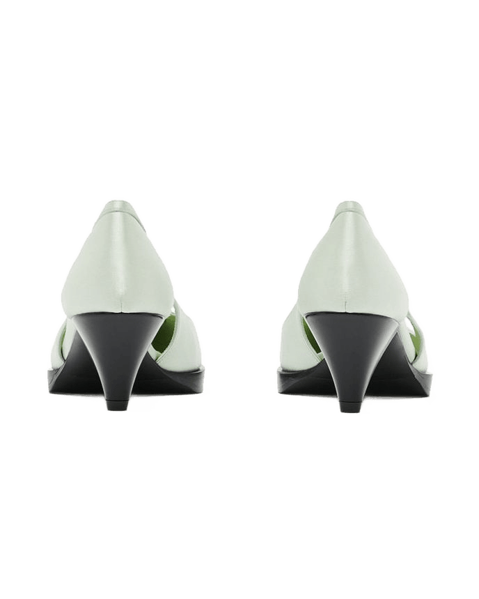 Prada Green Silk Mid-Heel Pumps Glam Steals