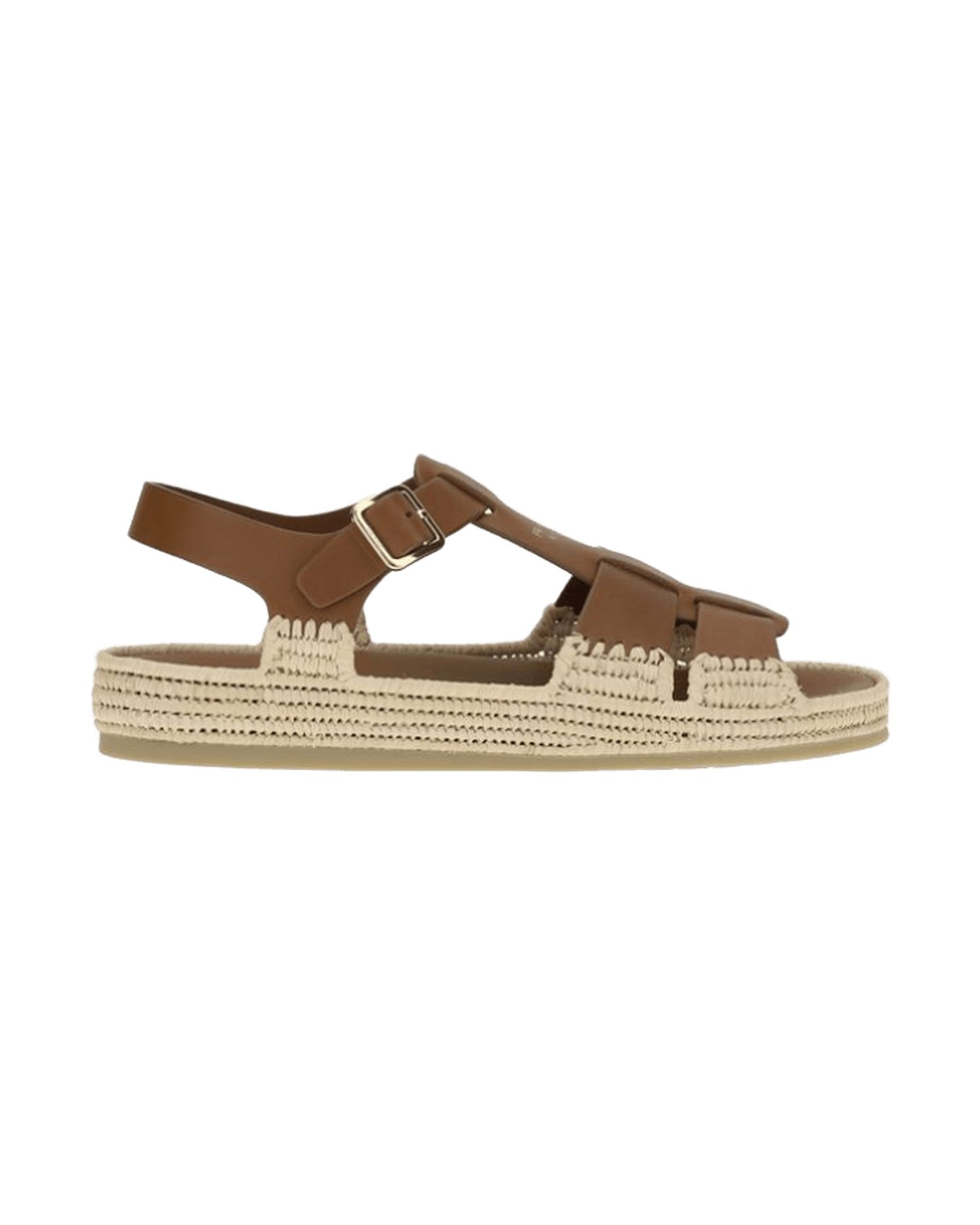 Prada Leather And Raffia Sandals Glam Steals