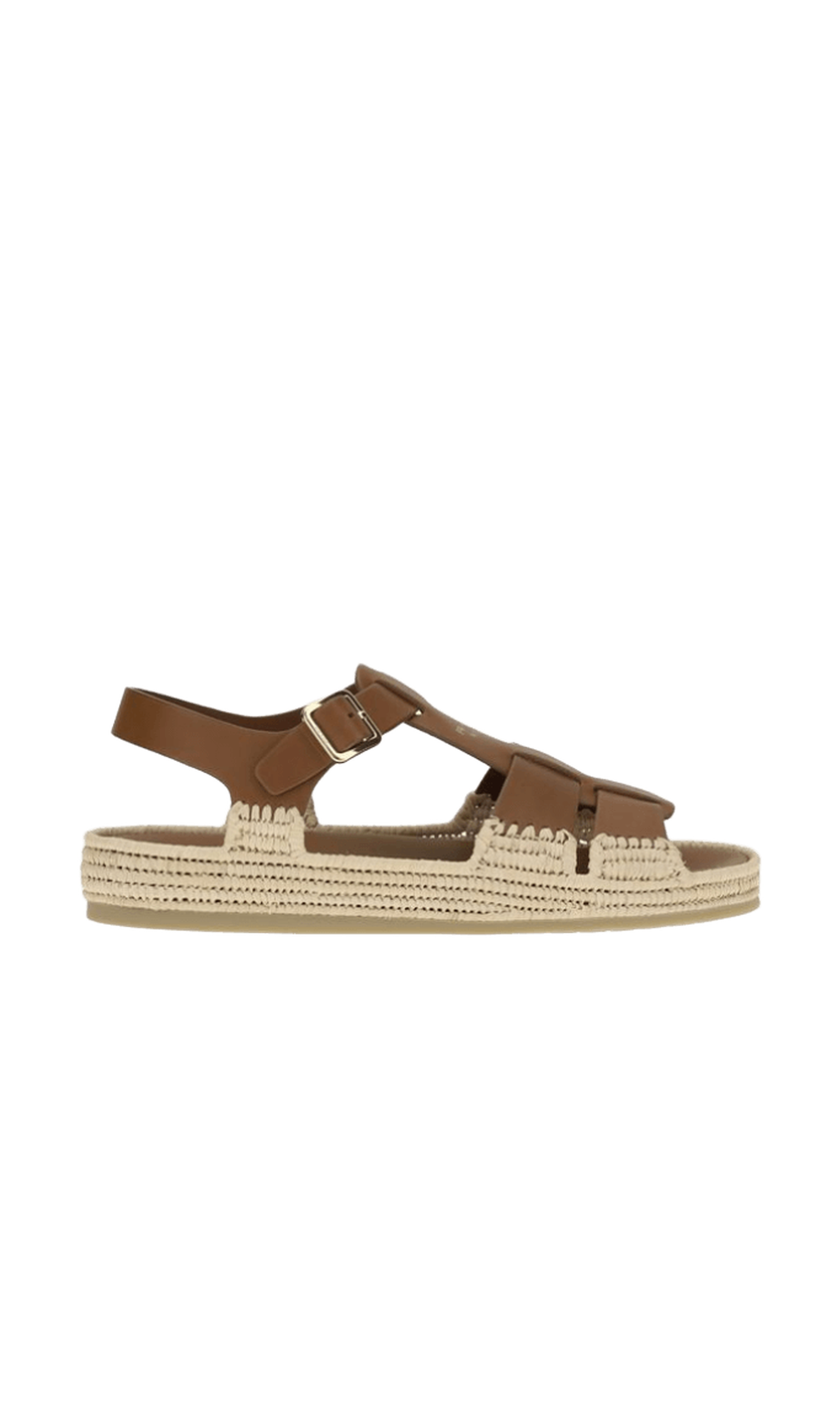 Prada Leather And Raffia Sandals Glam Steals