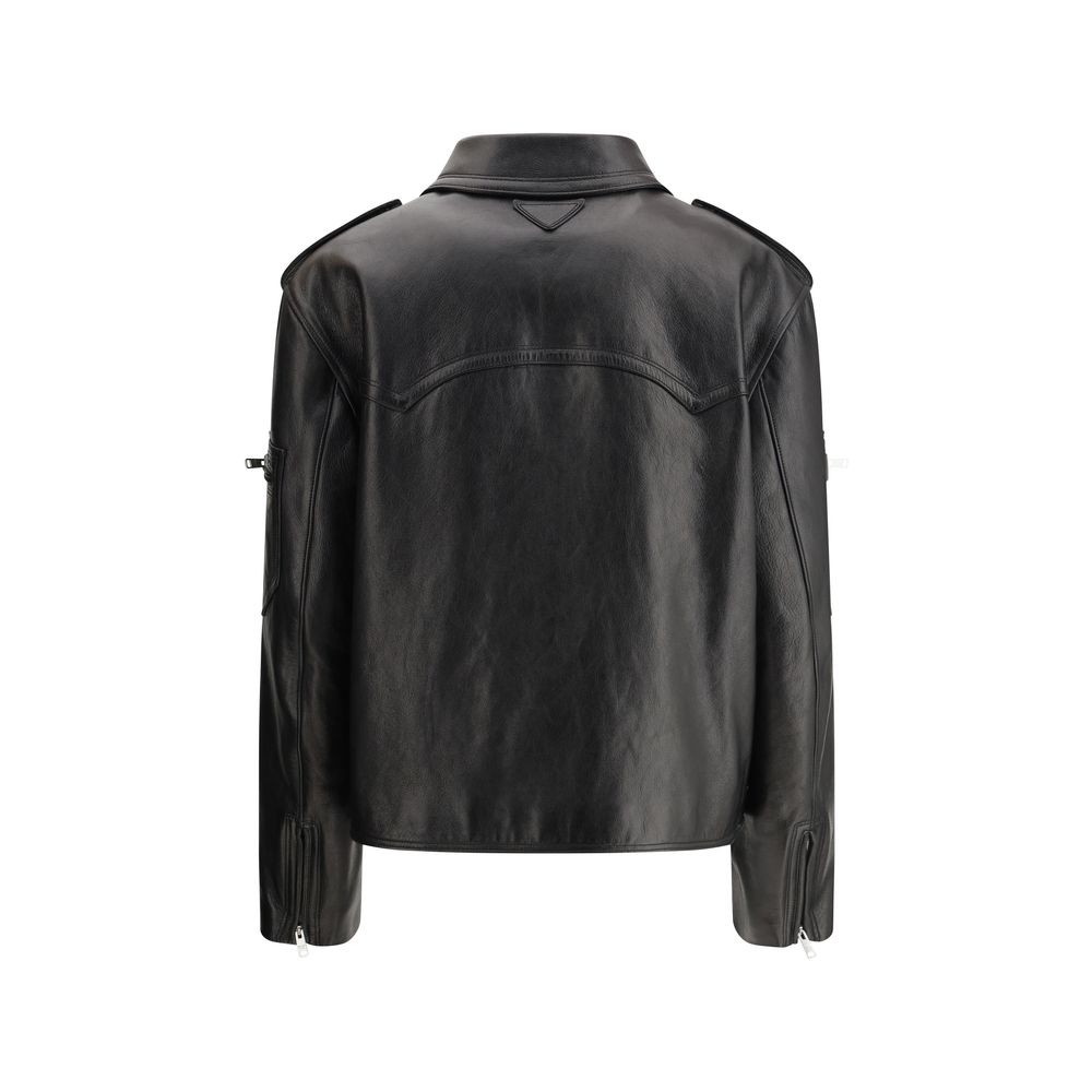 Prada Leather Biker Jacket Glam Steals