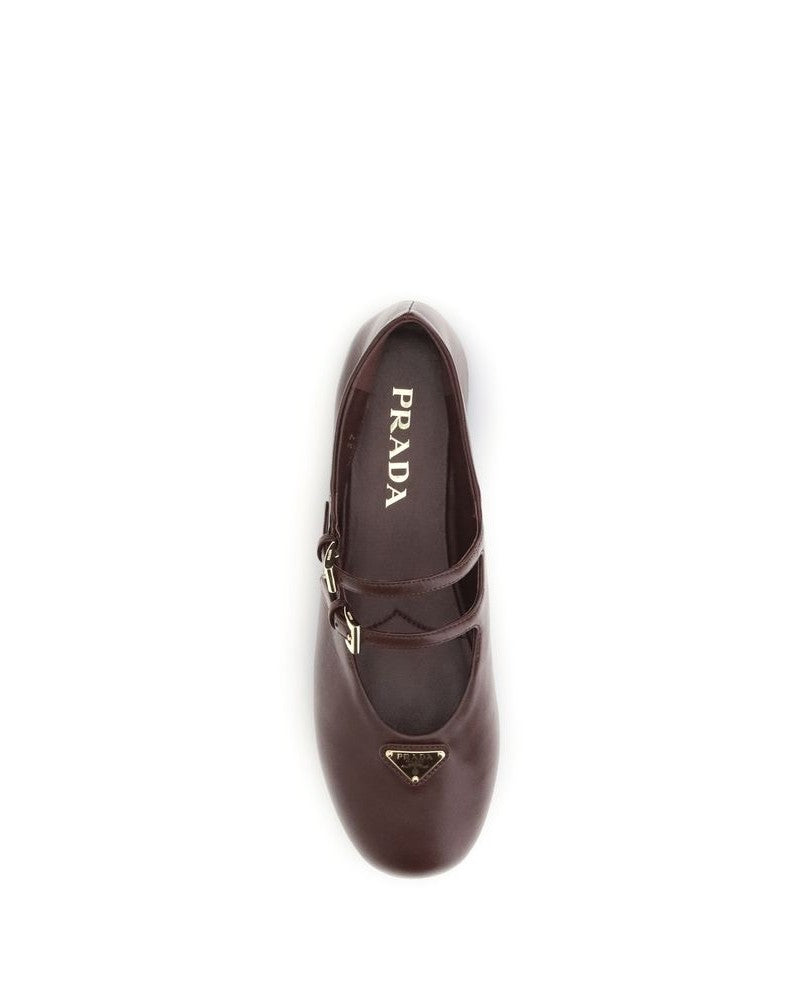 Prada Leather Bordeaux Calf Bos Taurus Ballet Flats Glam Steals