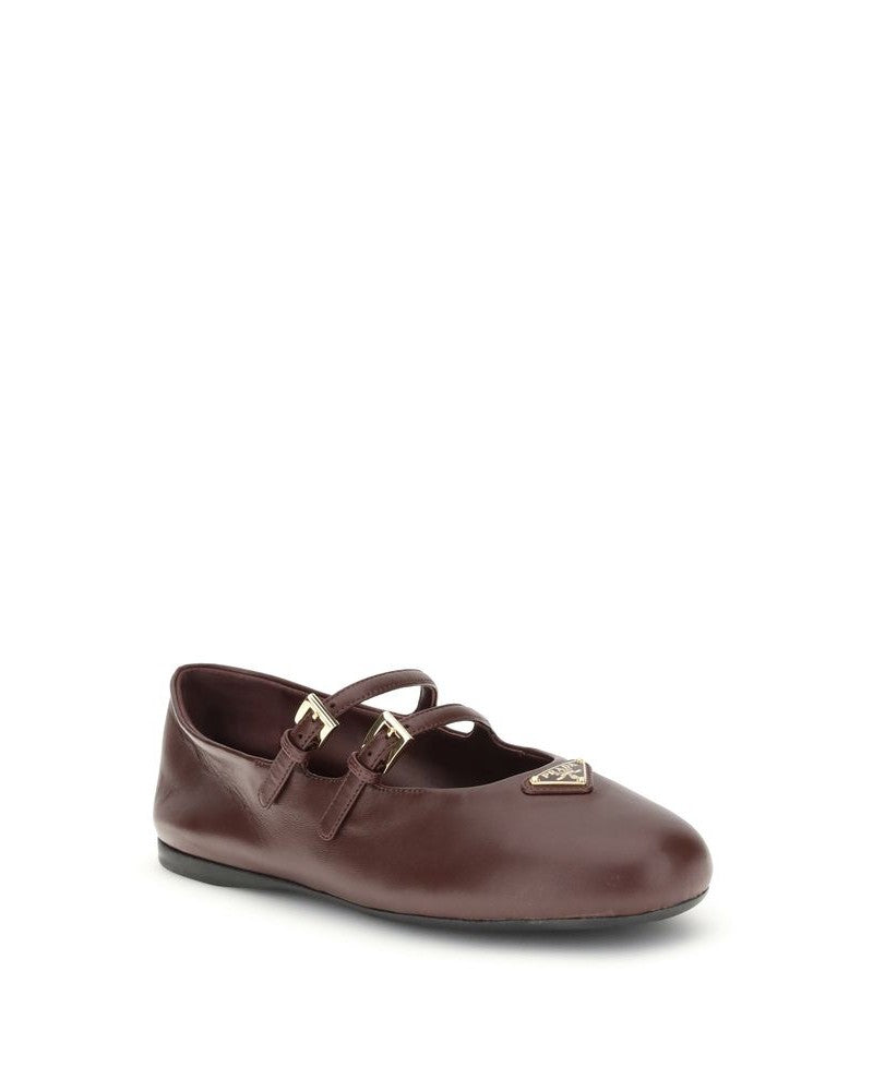 Prada Leather Bordeaux Calf Bos Taurus Ballet Flats Glam Steals