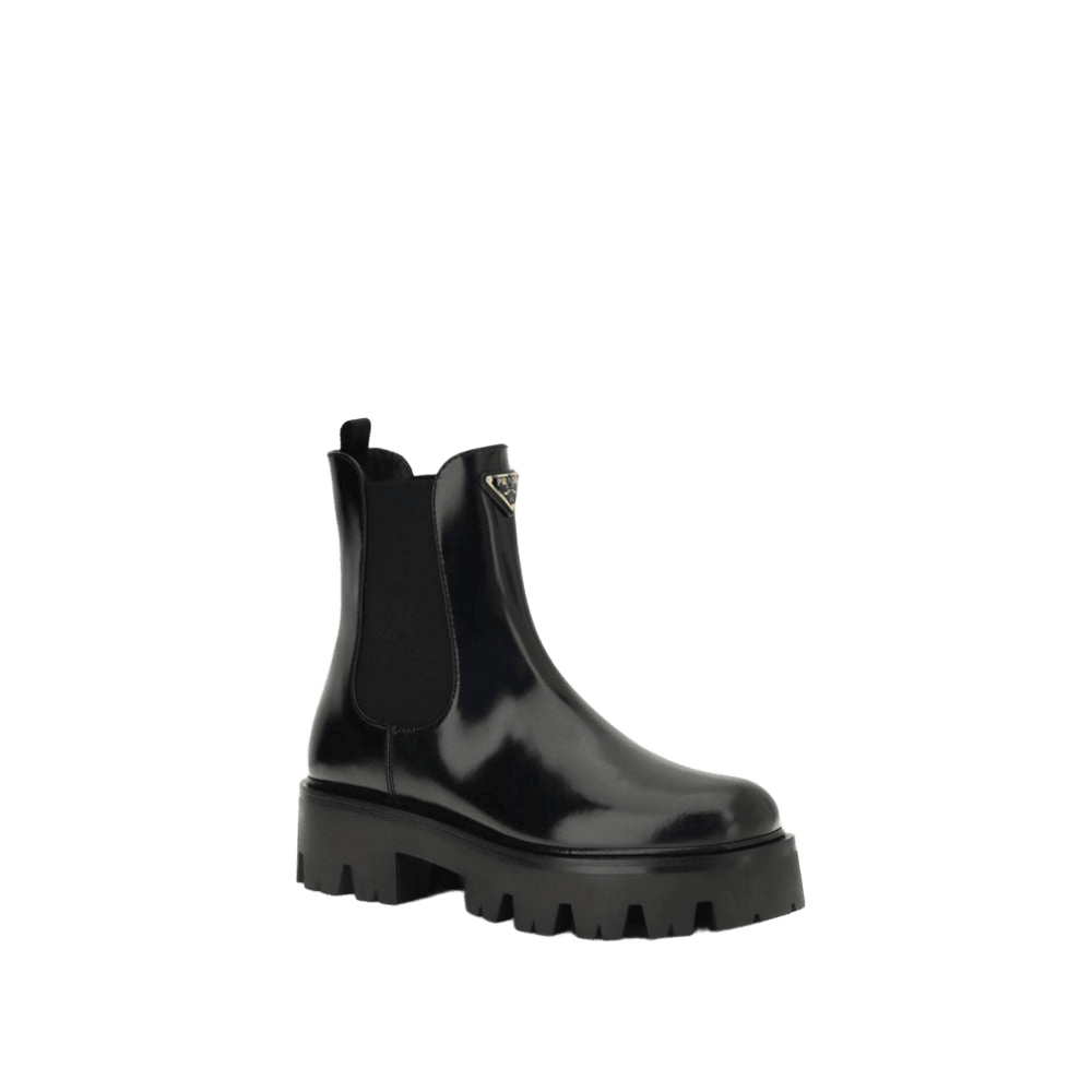 Prada Leather Brushed Ankle Boots Glam Steals