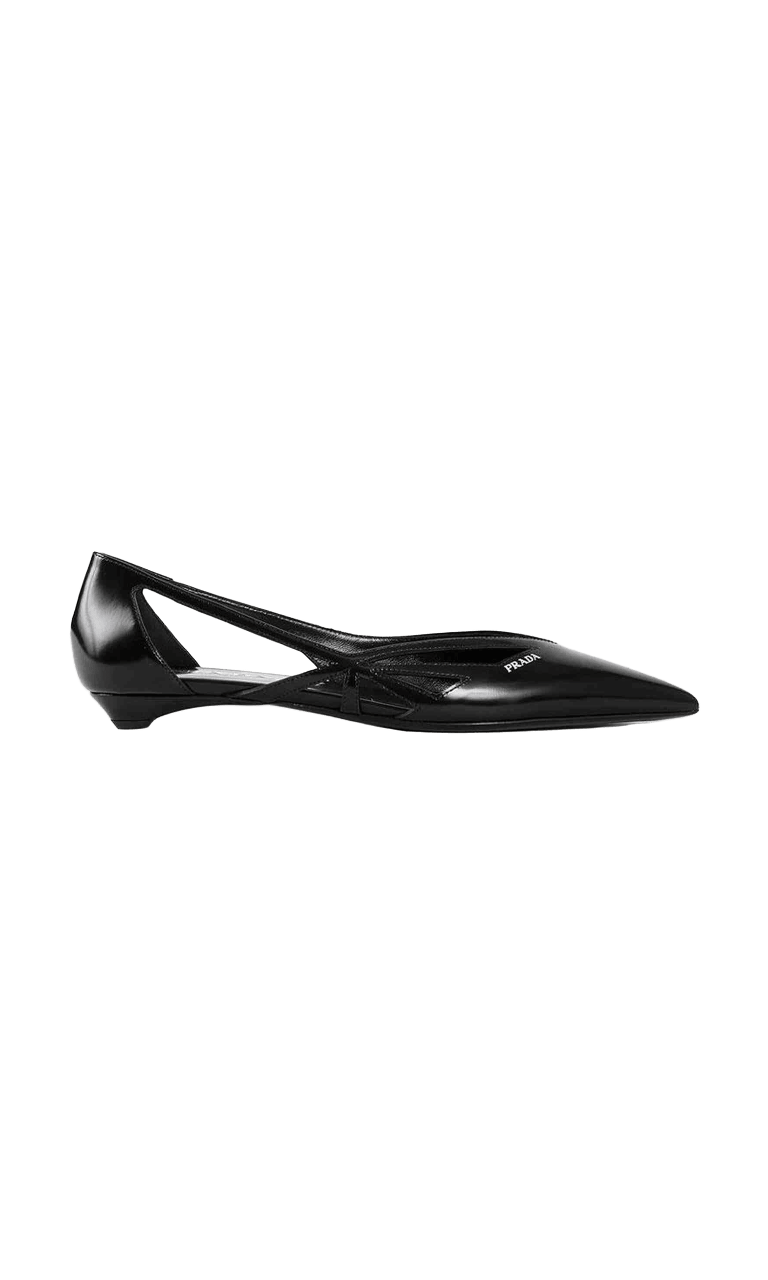 Prada Leather Brushed Cut Out Ballerina Flats Glam Steals