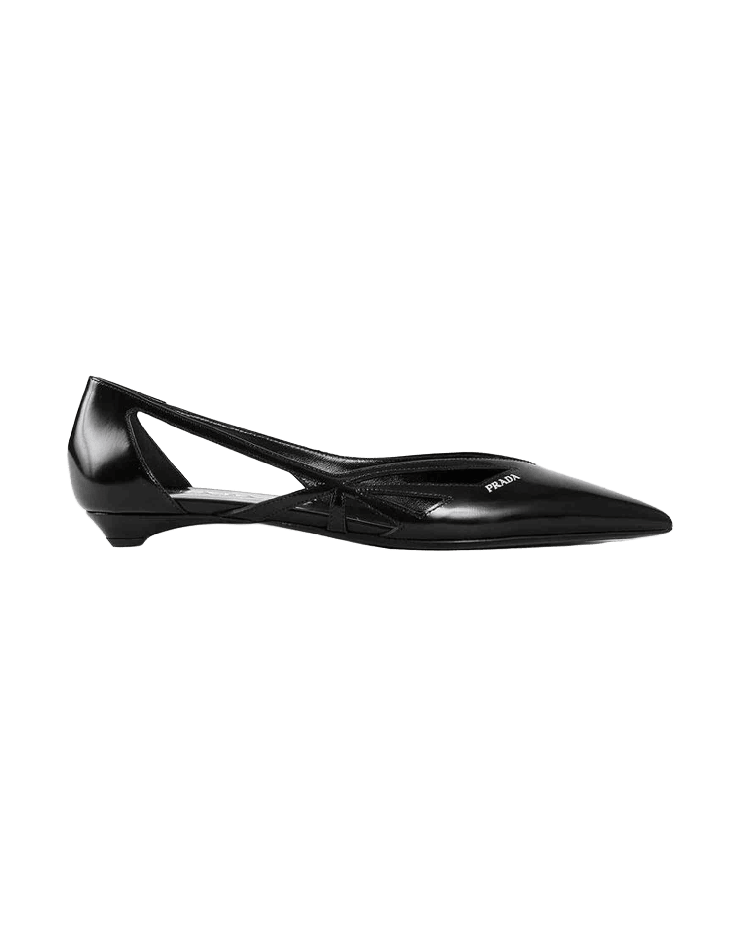 Prada Leather Brushed Cut Out Ballerina Flats Glam Steals