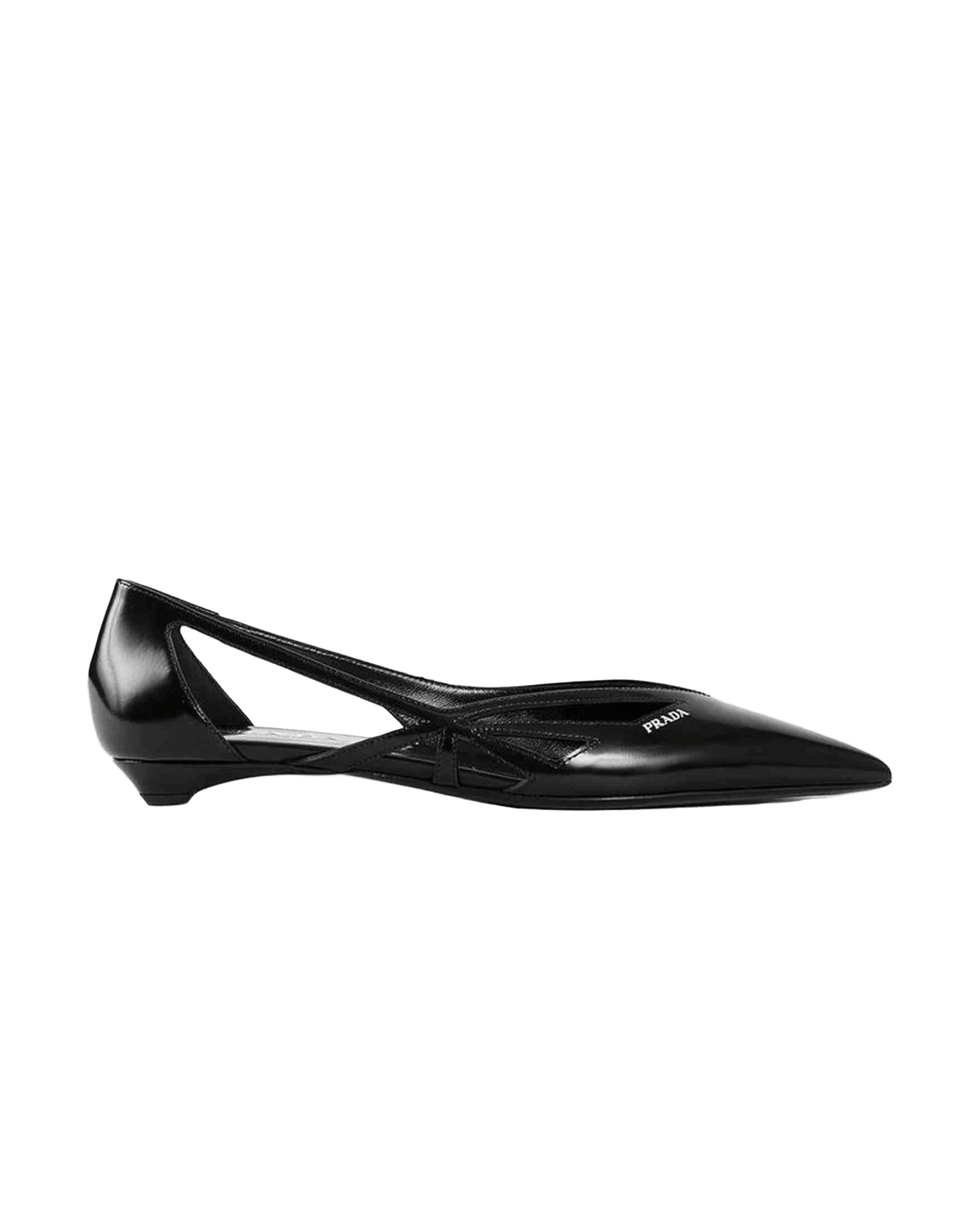 Prada Leather Brushed Cut Out Ballerina Flats Glam Steals