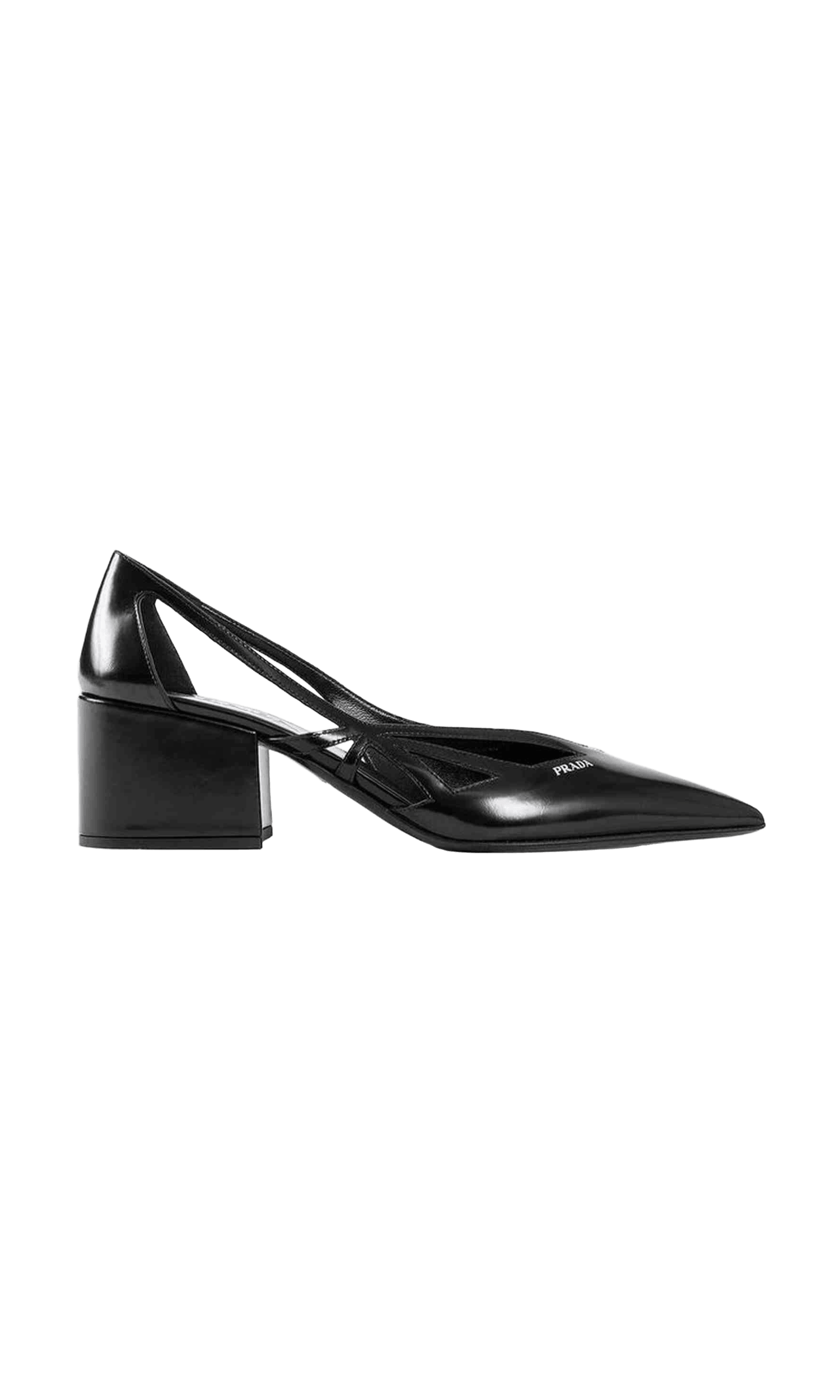 Prada Leather Brushed Cut Out Pumps Glam Steals