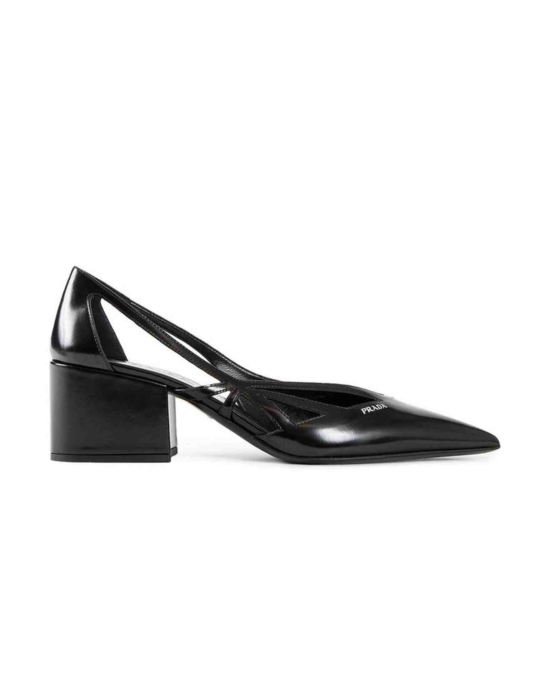 Prada Leather Brushed Cut Out Pumps Glam Steals