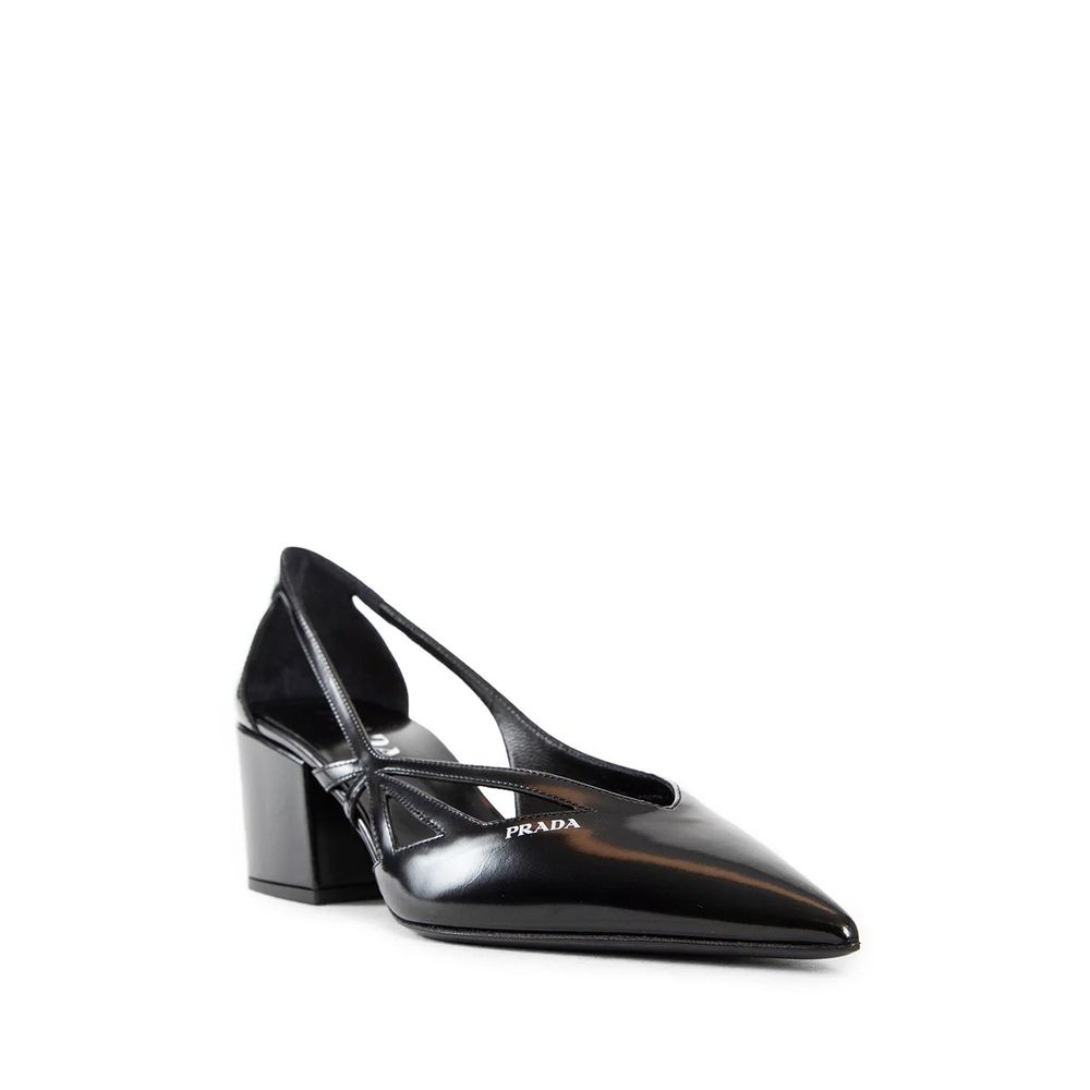 Prada Leather Brushed Cut Out Pumps Glam Steals