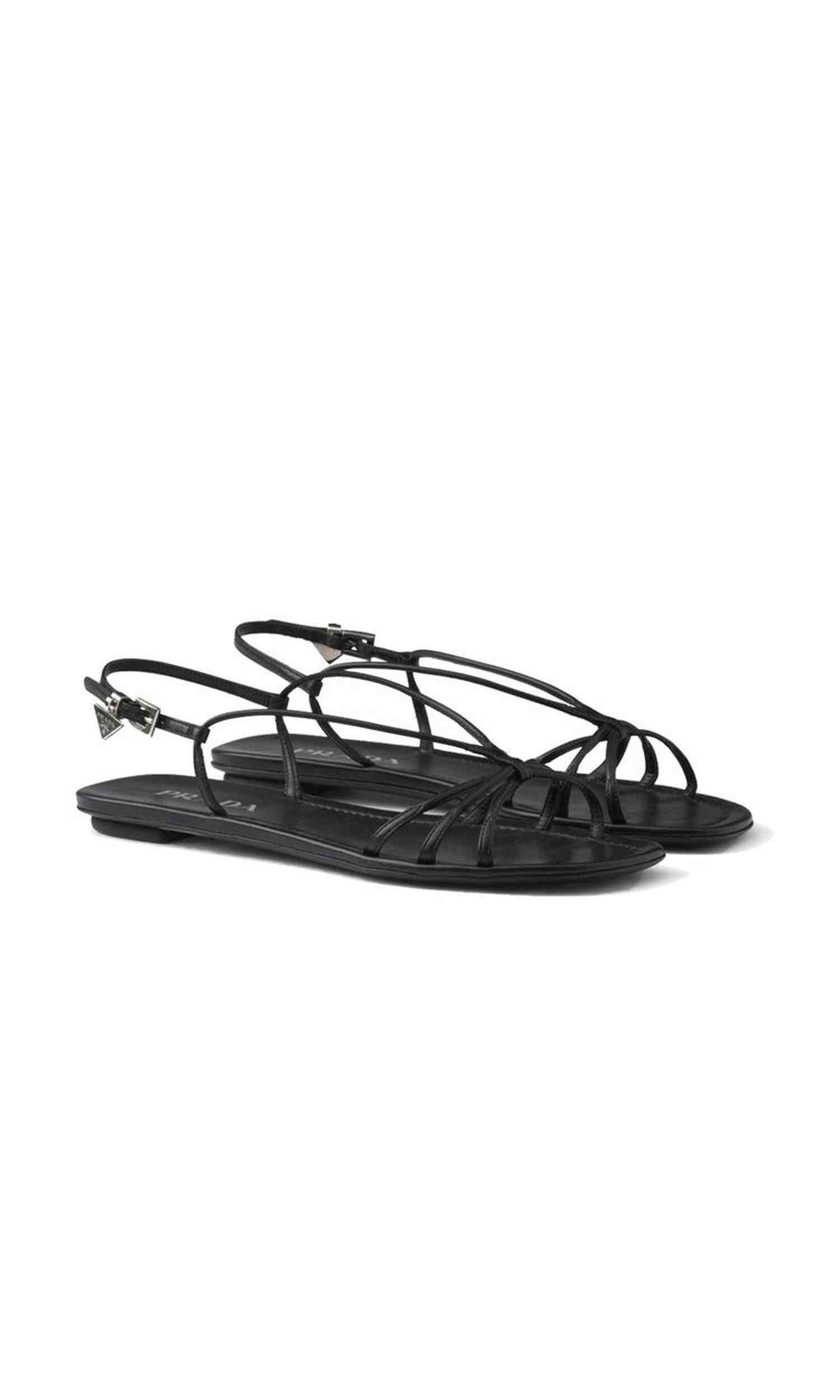 Prada Leather Flat Sandals Glam Steals