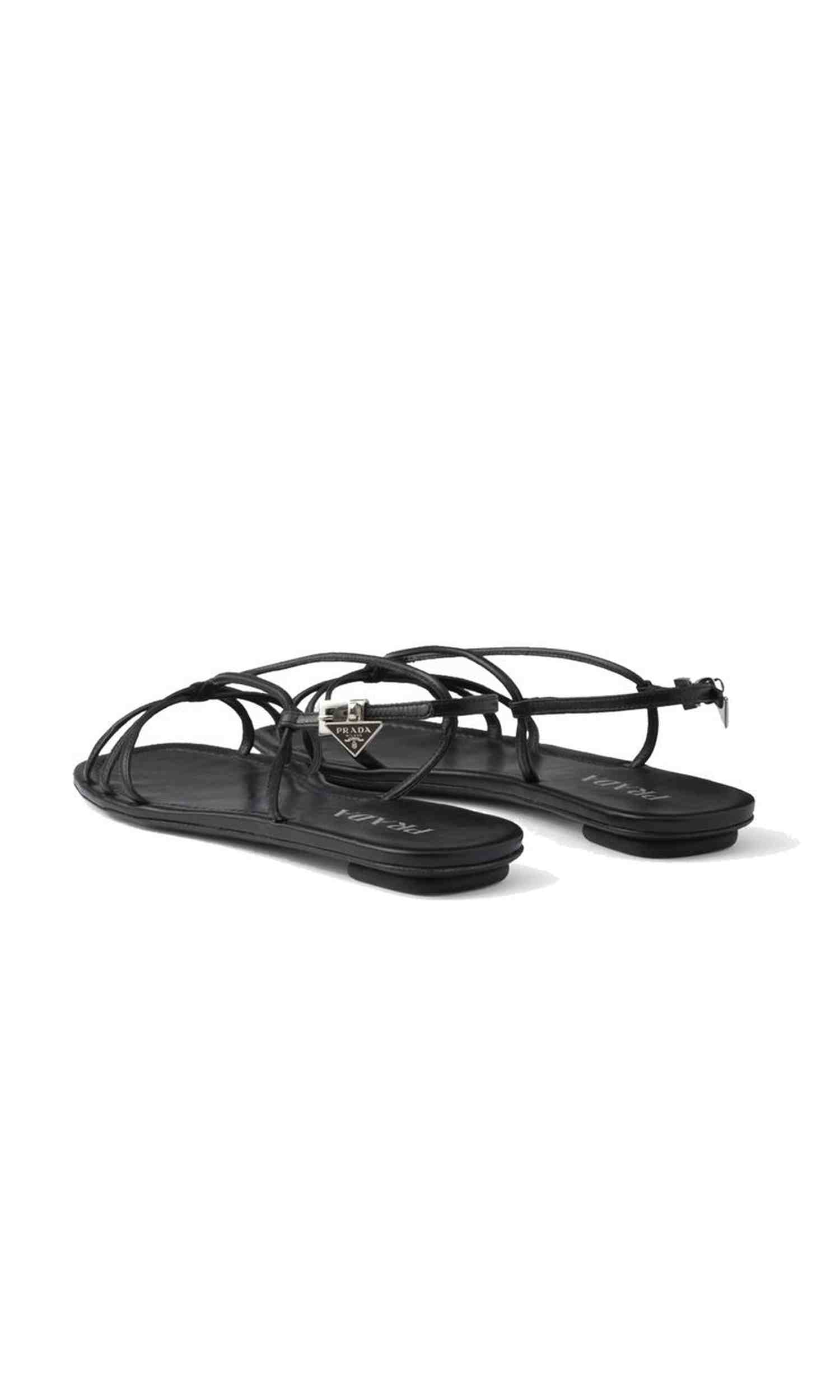 Prada Leather Flat Sandals Glam Steals