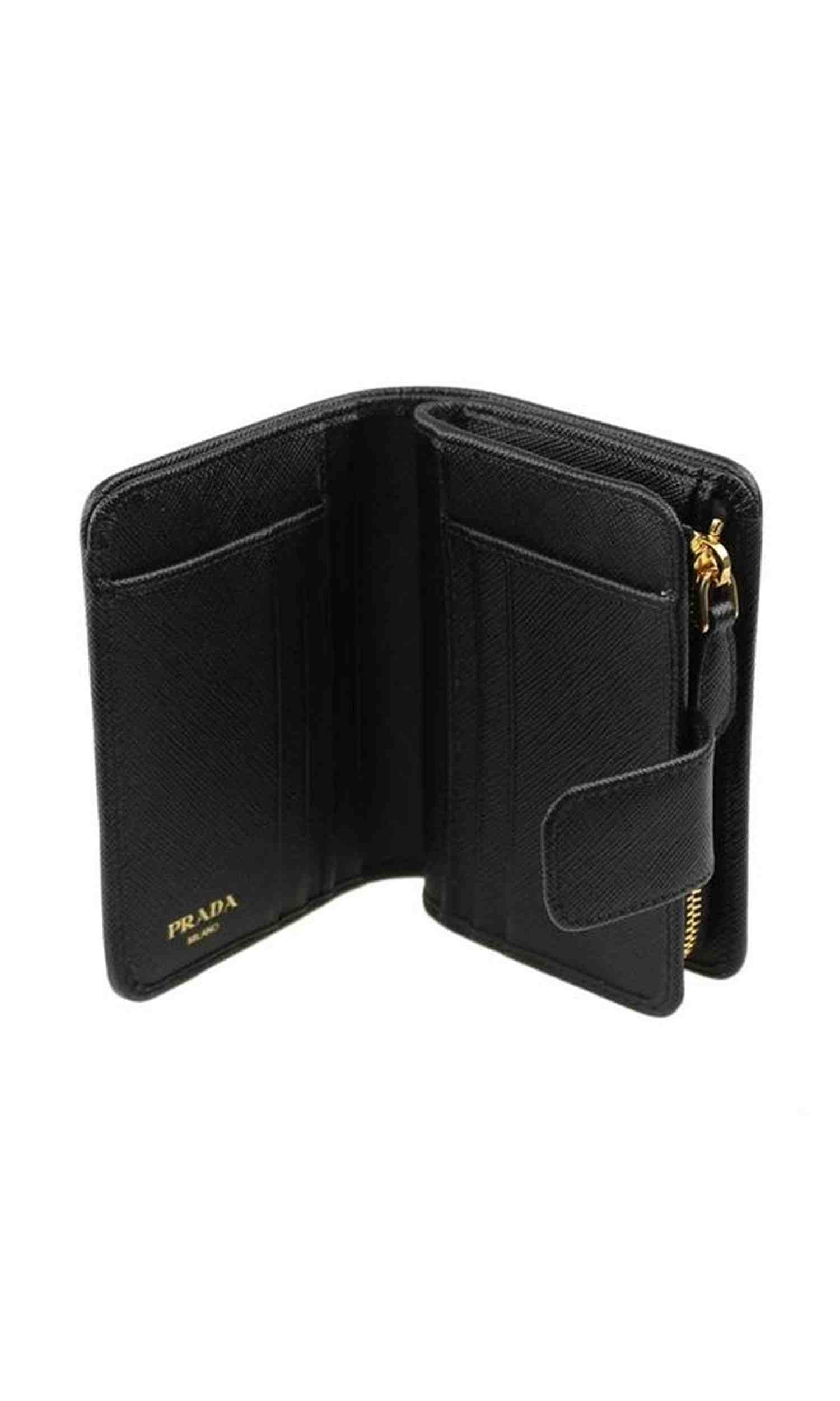 Prada Nylon And Leather French Wallet Glam Steals