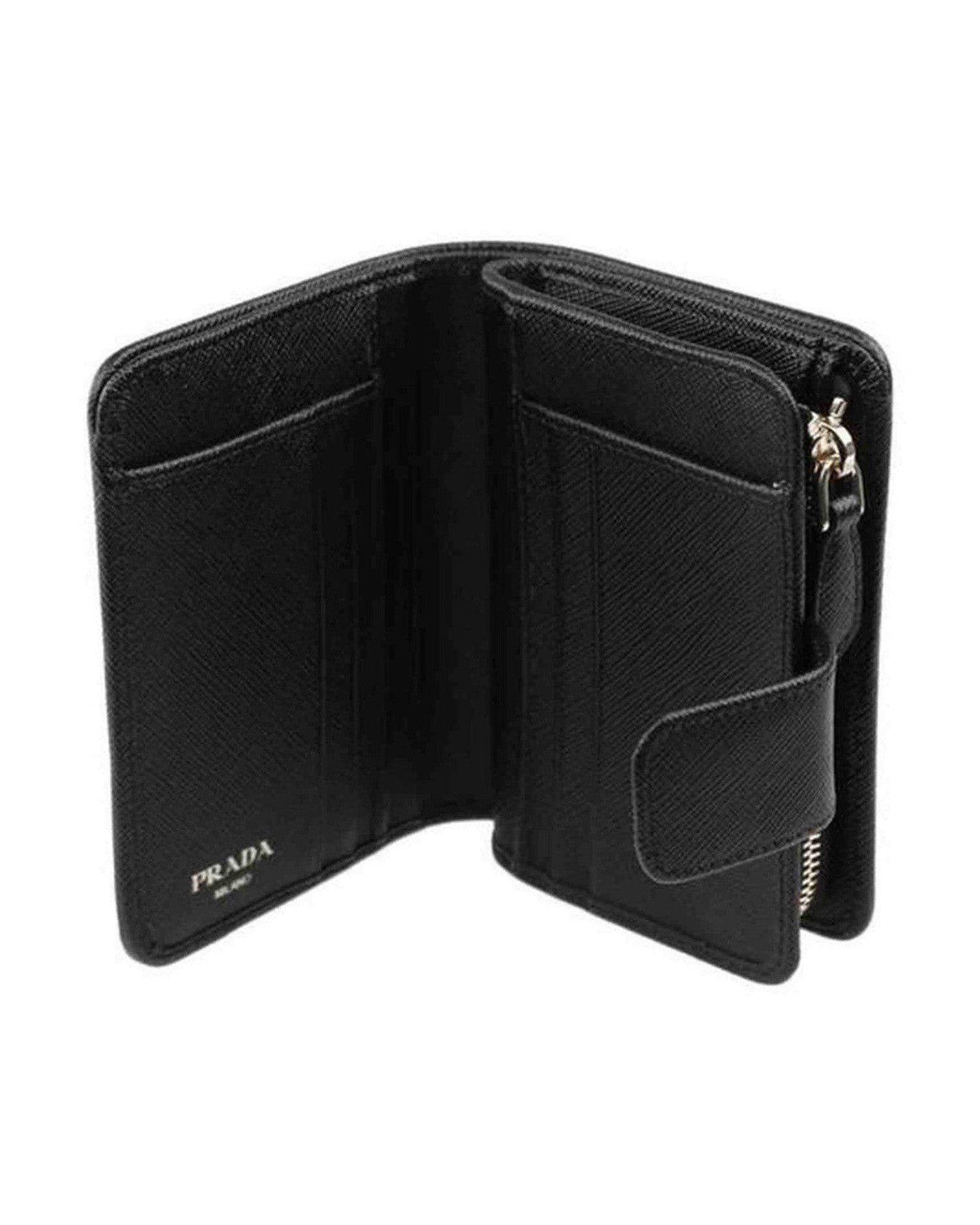 Prada Nylon And Leather French Wallet Glam Steals