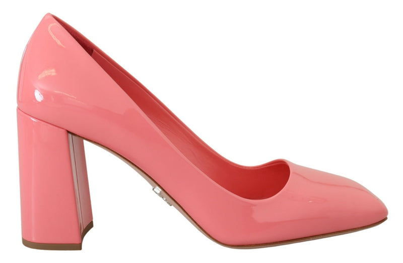 Prada Pink Leather Patent Block Heels Glam Steals