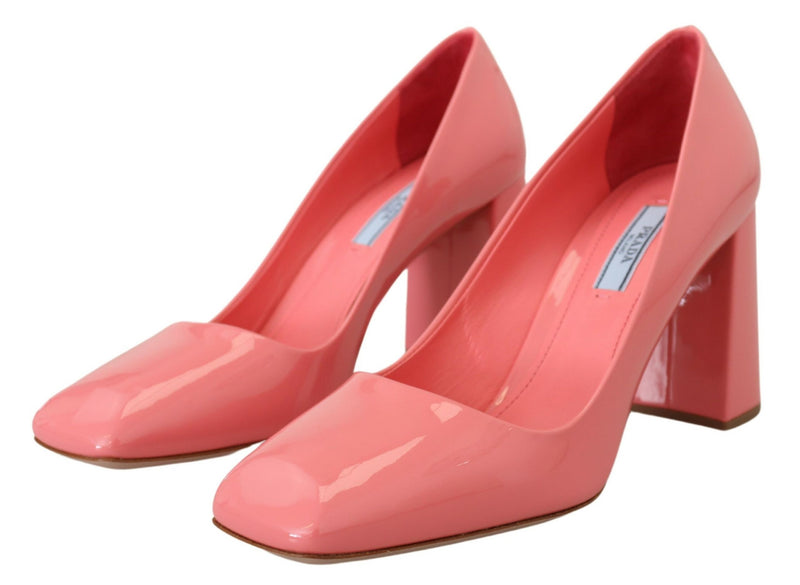Prada Pink Leather Patent Block Heels Glam Steals