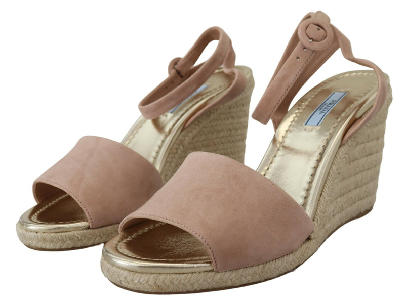 Prada Pink Suede Leather Ankle Strap Sandals Glam Steals