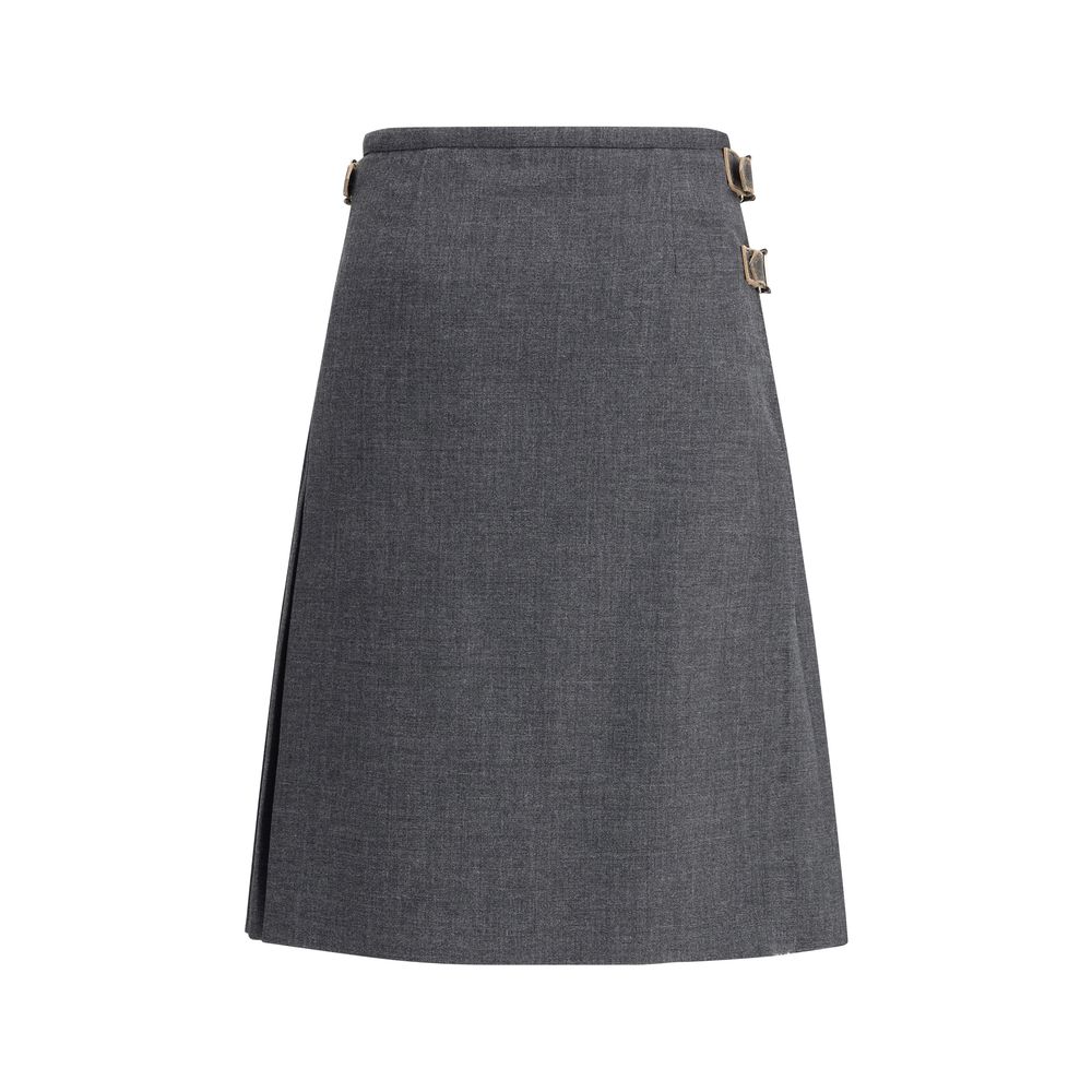 Prada Pleated Skirt In Kid Mohair Glam Steals