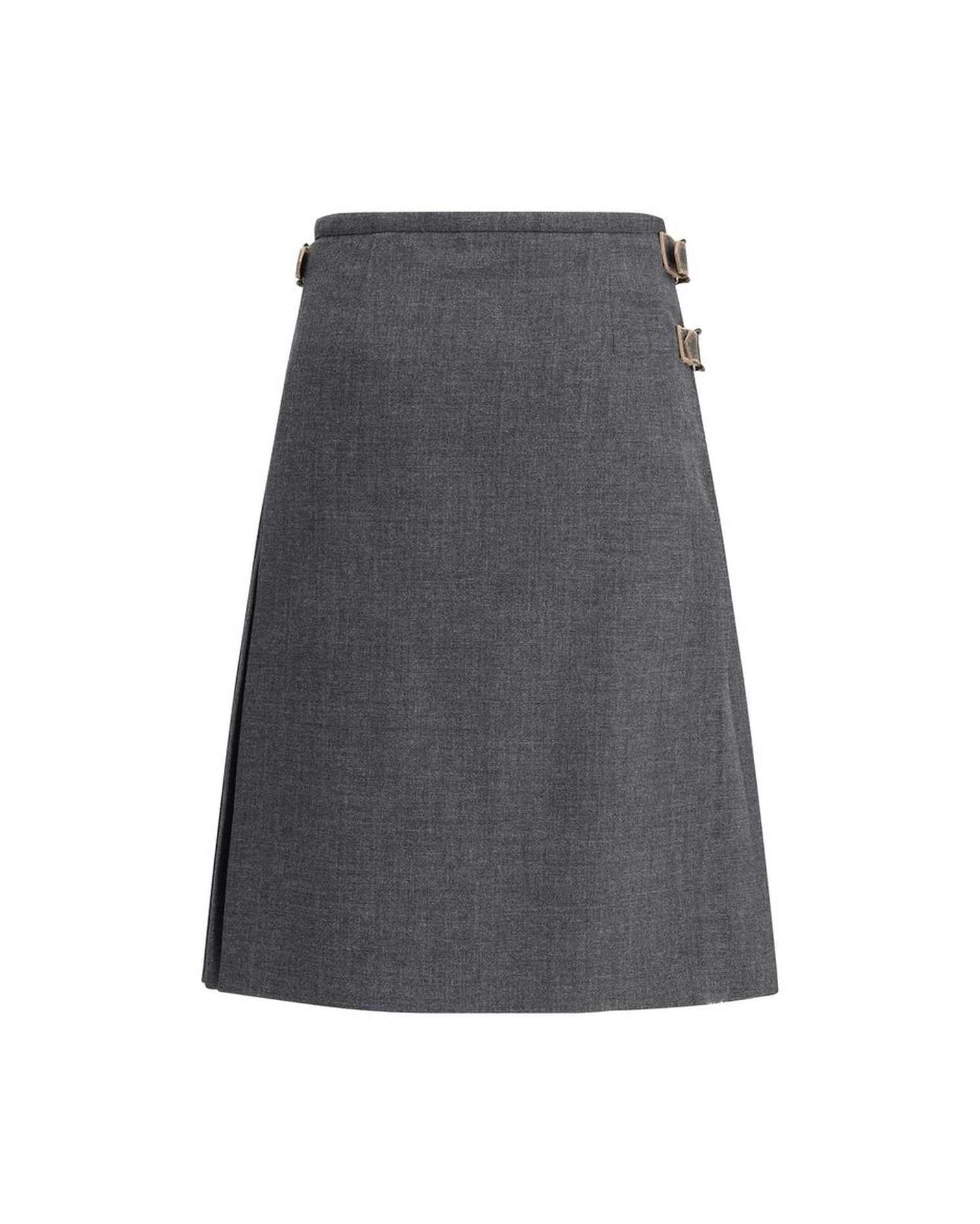 Prada Pleated Skirt In Kid Mohair Glam Steals