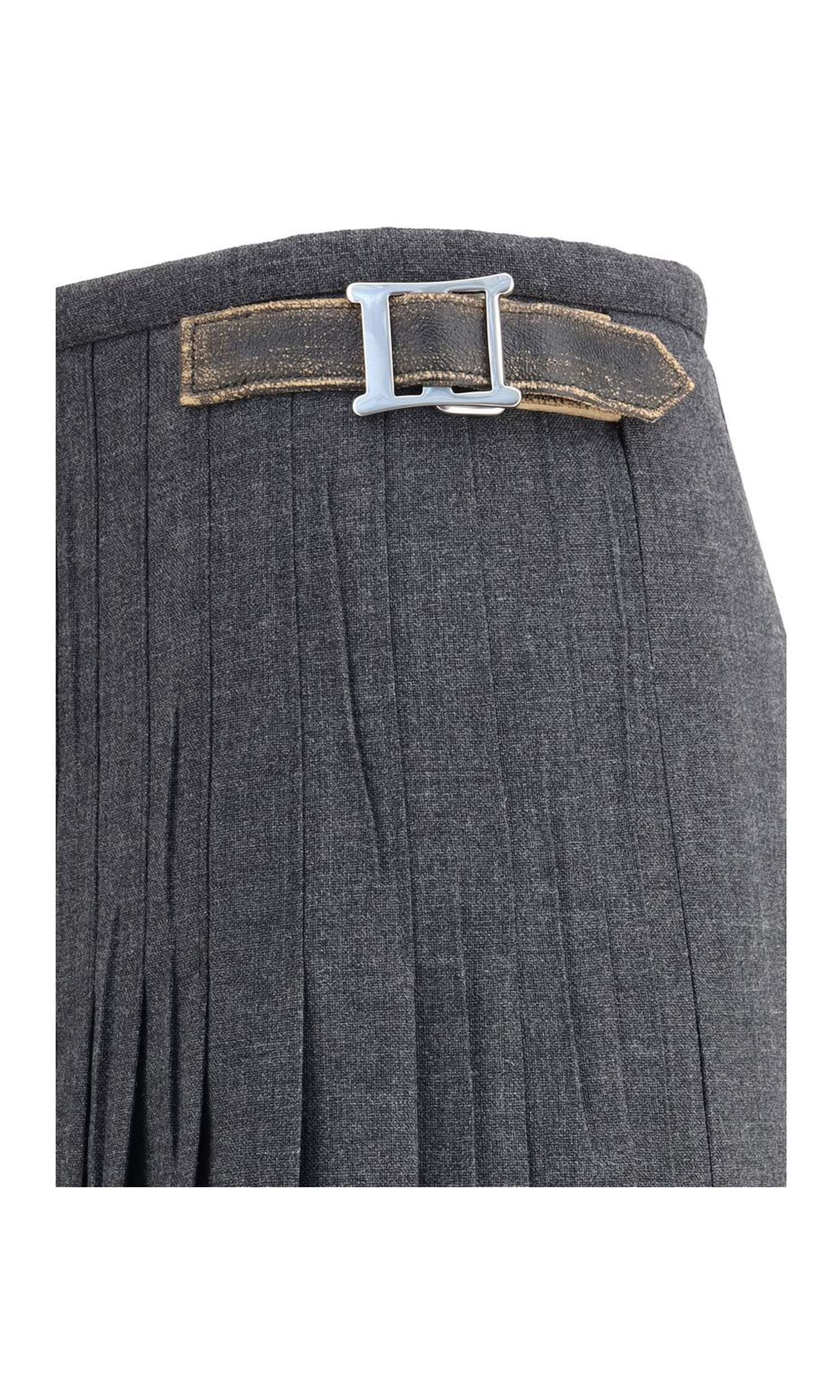 Prada Pleated Skirt In Kid Mohair Glam Steals