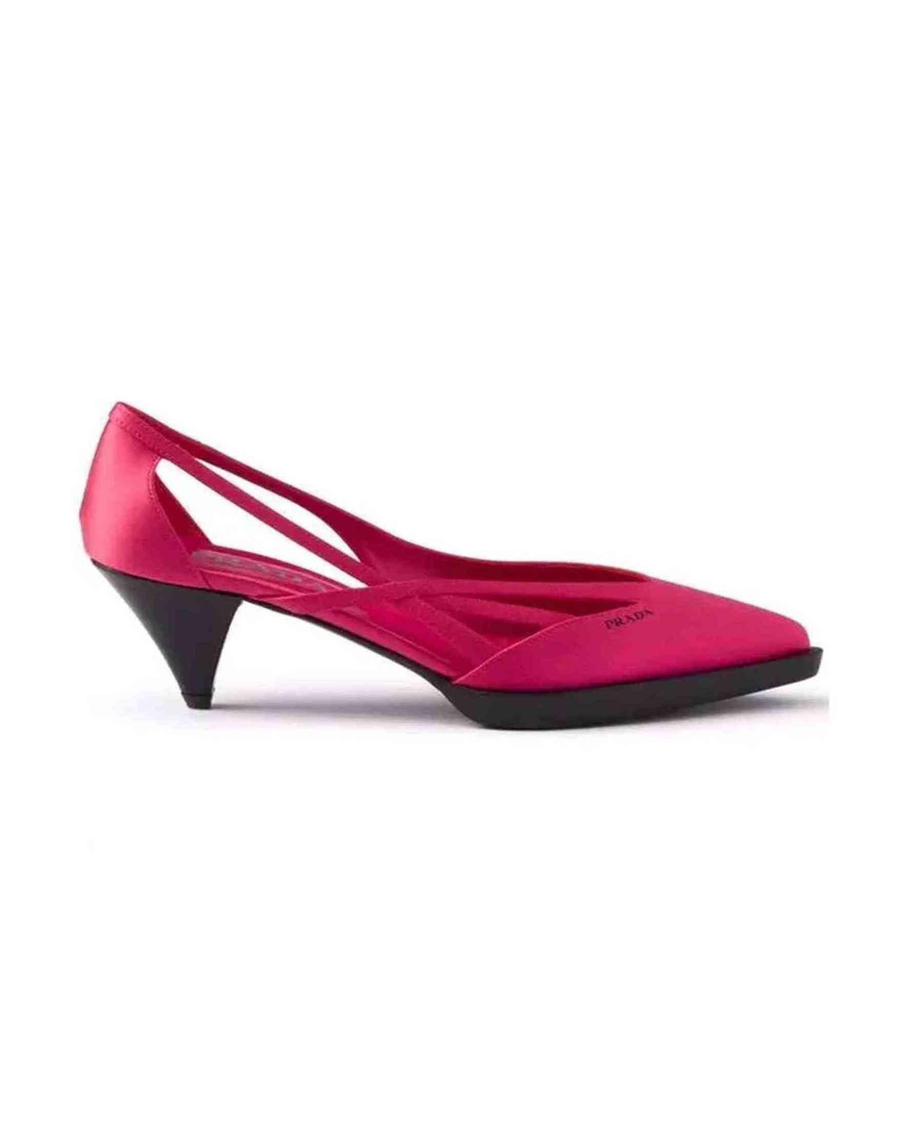 Prada Satin 55Mm Cut Out Pumps Glam Steals