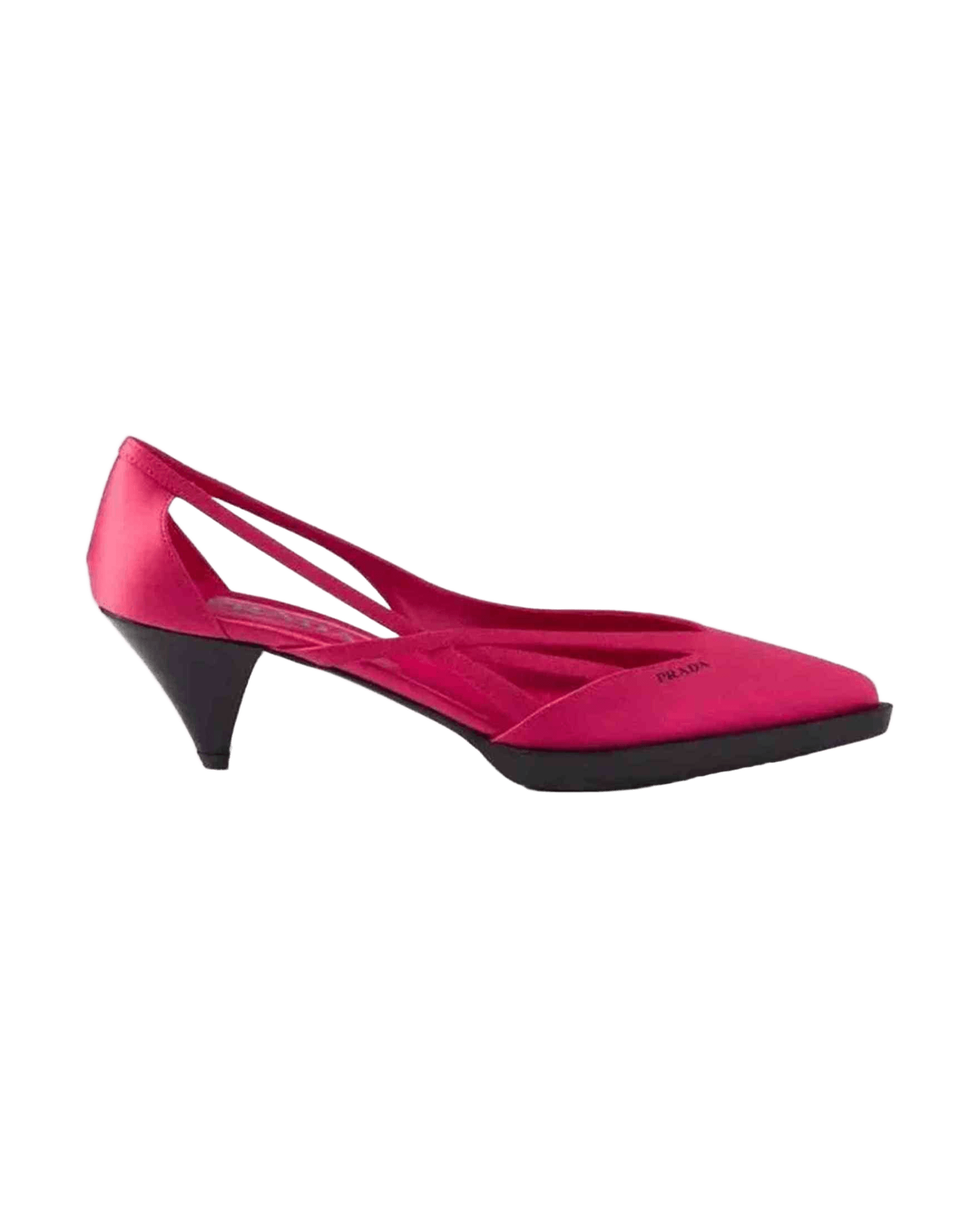 Prada Satin 55Mm Cut Out Pumps Glam Steals